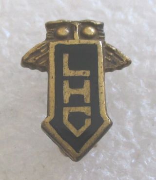 Vintage Lhc College School Class Pin - Owl Motif