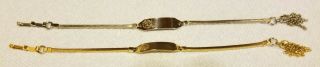 Two Vintage Gold & Silver 1964/65 N.  Y.  Worlds Fair Unisphere Souvenir Bracelets