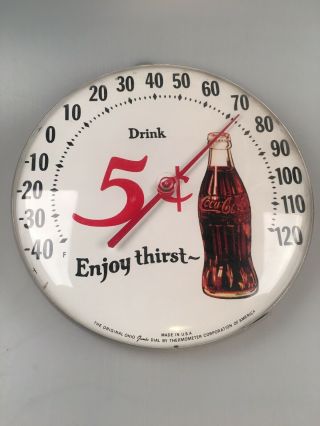 Antique Vintage Coca Cola Thermometer The Ohio Made In Usa