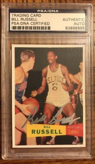 Bill Russell Autographed Rookie Reprint Card (psa/dna)