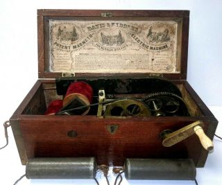 Antique 1854 Davis & Kidder Magneto Electric Machine Quack Medical Shock Device