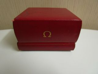 Vintage Red Omega Watch Box.  4 " X 4 " X 2 1/2 "