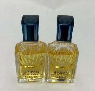2 Vintage Guerlain Shalimar Parfum de Toilette.  25 oz Mini Splash Perfume 2