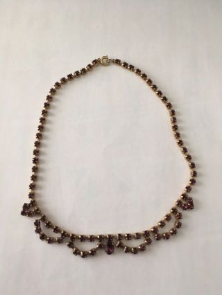 Vintage Gold And Purple Necklace