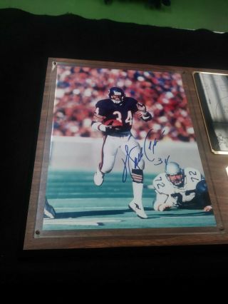 Walter Payton Autographed Photo And Plaque