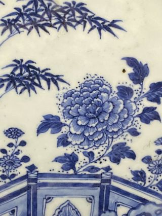 A Fine Antique Chinese Qianlong Blue And White Platter Plate Charger 3