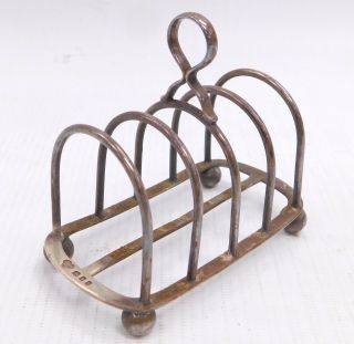 Antique Goldsmiths & Silversmiths Co London,  1923 Solid Silver Toast Rack - L02