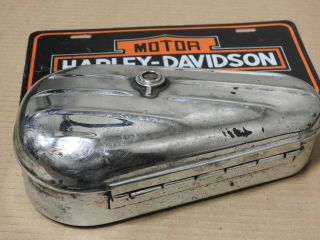 Vintage Harley Davidson Chrome Right Side Tool Box 2