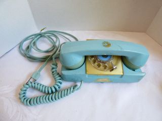 Vtg Retro Blue Rotary Dial Princess Telephone