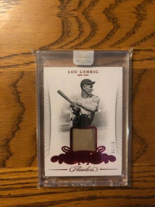 2018 Panini Flawless Lou Gehrig Game Worn Jersey 1/20.  First One Made Love Card