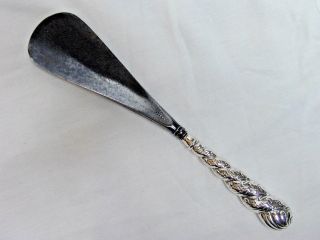Vintage Silver And Steel Shoe Horn 39.  7 Grams 175 Mm Long Handle