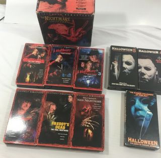 Vintage Vhs Horror Movies Nightmare On Elm Street Halloween Set Of 9 Scary Vtg