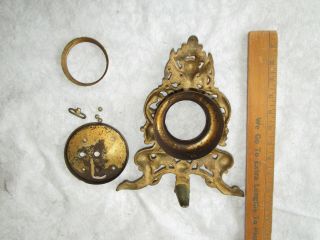 Vintage Antique Cast Iron Windup Mantle Clock Base Art Deco Baroque 2