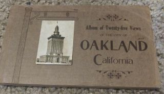 Album Of 25 Views Oakland California Ca Sepia Vintage Postcards Street Scenes,