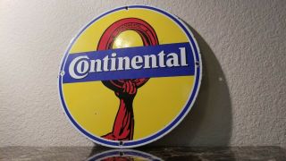 Vintage Continental Tires Porcelain Gas Automobile Service Station Dealer Sign