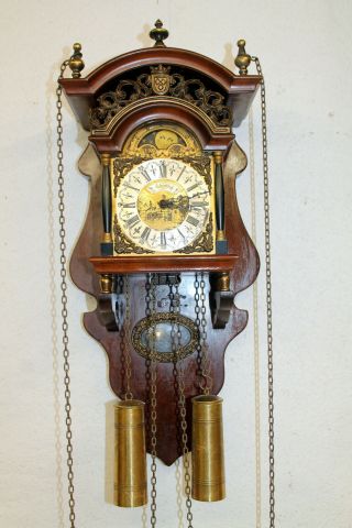 Old Wall Clock Vintage Dutch Friesian Schippertje Saarlande Internal Pendulum