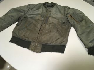 50s Ma - 1 Us Air Force Vintage Flight Jacket Men L Black Label Usaf