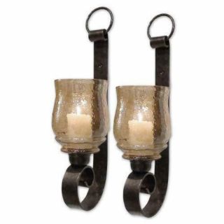 Uttermost Joselyn Small Wall Sconces Set Of 2 - Antiqued Bronze Metal Accen