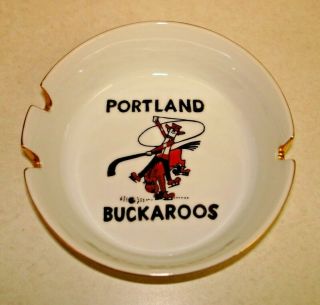 Vintage Portland Buckaroos Western Hockey League Whl Ceramic Souvenir Ashtray