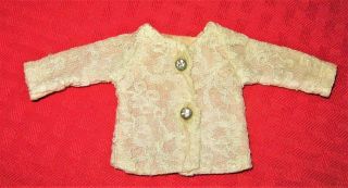 Vintage Vogue ? Jill Ginny ? Doll White Lace Diamond Rhinestones Buttons Jacket