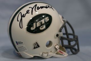 Joe Namath Autographed Mini Football Helmet W/ Beckett 2