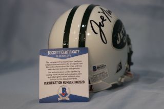 Joe Namath Autographed Mini Football Helmet W/ Beckett 3