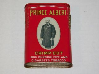 Vtg Prince Albert Crimp Cut Pipe Tobacco Cigarette Tin Full Box Storage Case Ad