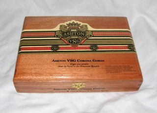 Ashton Vsg Corona Gorda Hinged Tobacco Hand Crafted Wood Cigar Box Stash Box