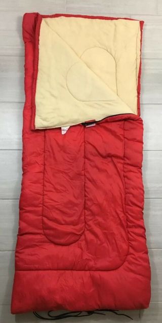 Vintage Coleman Sleeping Bag Outer Red/cream Color Inside
