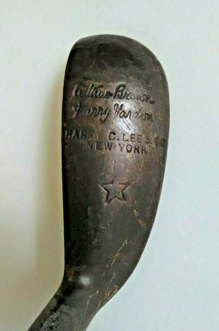 Antique Golf Hickory Shaft Harry C.  Lee,  Ny - Arthur Brown - Harry Vardon Putter