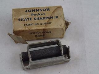 Neat Old Vtg Nos/nib Johnson Pocket (ice) Skate Sharpener,