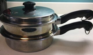 Vintage Saladmaster Tp304s Stainless Steel 1.  5 Qt Saucepan With Steamer Pot—nice
