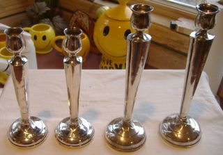 4 Tall Sterling Silver Weighted Candle Holders 2 Pair 926 Grams