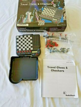 Vintage Radio Shack Electronic Travel Chess & Checkers Set 60 - 2219