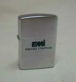 Zippo Lighter Brushed Chrome 1992 (a Viii) Advertising Emi
