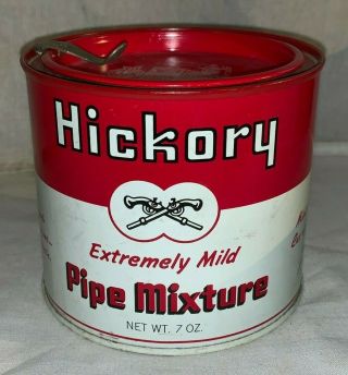 ANTIQUE OLD HICKORY TIN LITHO PIPE MIXTURE TOBACCO CAN VINTAGE COUNTRY STORE GUN 3