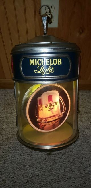 Vintage Michelob Beer Bar Sign Rotating Light.