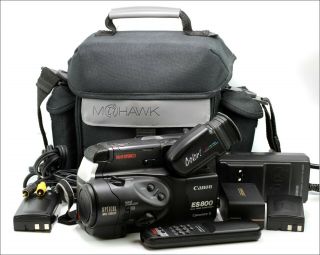 Vintage 1995 Canon 8mm Camcorder Es800 Canovision 8 - W/ Accessories In Bag