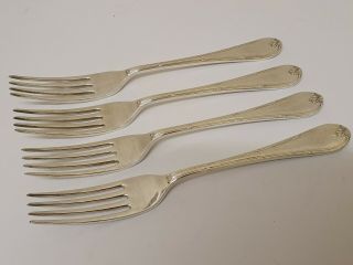 Heavy Set Of 4 Solid Silver 7 1/4 Inch Forks C1958 Mappin & Webb Ltd 234 Grams