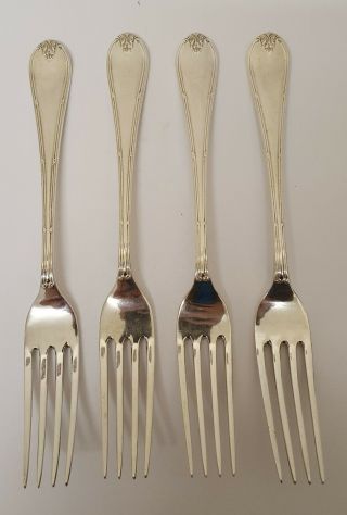 heavy set of 4 solid silver 7 1/4 inch forks c1958 Mappin & Webb Ltd 234 grams 2