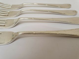 heavy set of 4 solid silver 7 1/4 inch forks c1958 Mappin & Webb Ltd 234 grams 3