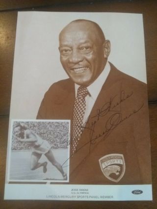 Jesse Owens Autograph Photo.  1970 