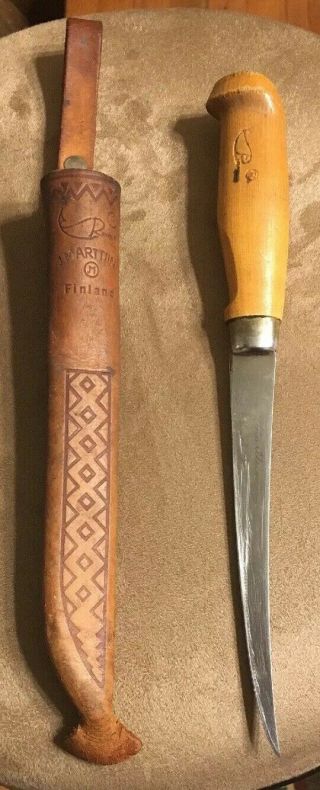 Vintage Rapala Fishing Filet Knife W/sheath J.  Marttiini Finland 6” Blade