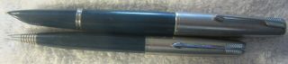 Vintage Parker 51 Fountain Pen And Mechanical Pencil Set,  Pair,  Blue Green Color