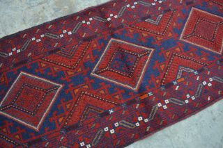 B1568 Vintage Handmade Afghan Tribal Mishwani Hallway Rug Runner / 2 ' 4 x 12 ' 3 Ft 3