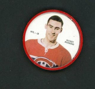 1968 - 69 Shirriff Hockey Coins Mtl - 18 Mickey Redmond Canadiens Sp