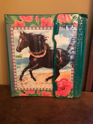 Vintage Mead Trapper Keeper 29096 Horse Hawaii Beach Portfolio Notebook