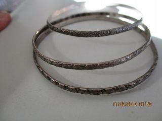 Vintage Sterling Silver Bangle Bracelets Southwest Design