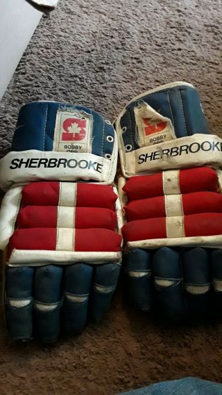 Vintage Sherbrooke Bobby Orr Armor Plate Gloves 1028