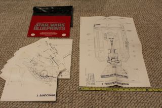 Vtg Star Wars 1977 Set Of 15 Blueprints Ballantine Books Nm R2d2 X - Wing
